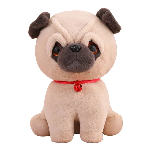 巴巴泥 仿真巴哥犬 沙皮哈巴狗在送女朋友生日节日礼物 玩偶 毛绒公仔