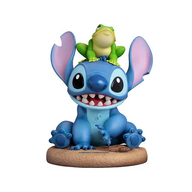 野兽王国 迪士尼 史迪仔 手办雕像 星际宝贝 史迪奇与青蛙 极匠收藏礼物 雕像