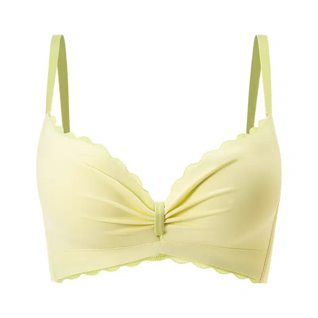 丝之莎 纯色蝴蝶结内衣女蕾丝边性感聚拢收副乳防下垂文胸