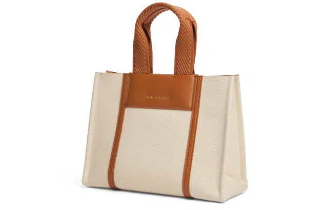 CHARLESKEITH PU Tote CognacBeigeBlack