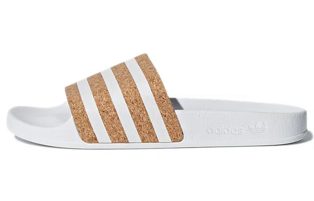 adidas Adilette White Brown