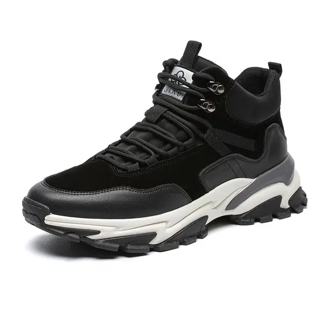 乔奈 猪皮 厚底系带运动 中帮 生活休闲鞋 男款