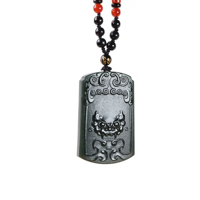 舒杰 油润貔貅兽面 和田玉 和田玉项链 男女同款情侣款 青玉