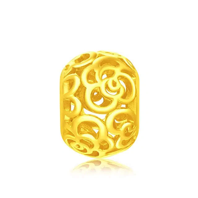 周大福 花韵镂空转运珠 足金 按克计价 黄金吊坠 男女同款情侣款