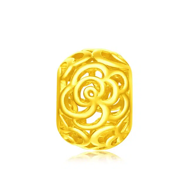 周大福 花韵镂空转运珠 足金 按克计价 黄金吊坠 男女同款情侣款