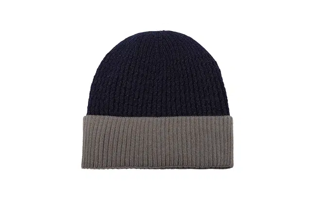 白卷 秋冬拼色提花加绒加厚百搭护耳无檐 绒线帽 男女同款情侣款