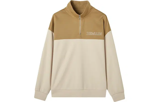 【dme】休闲拼接复古宽松卫衣 女款 杏色