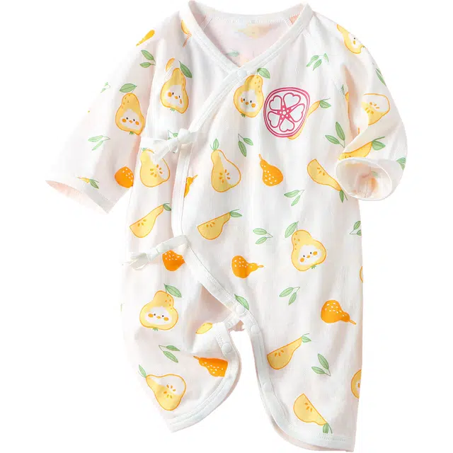 十月妈咪 童装 水果印花纯棉连体装 婴童 香梨小鸡