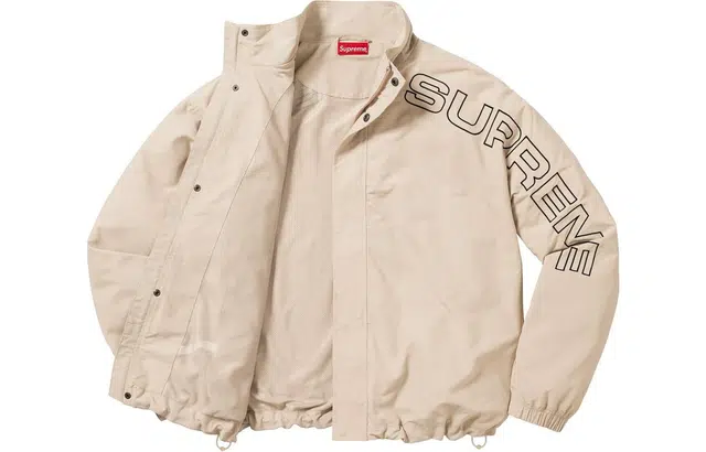Supreme FW23 WEEK1 SPELLOUT EMBROIDERED TRACK JACKET Logo