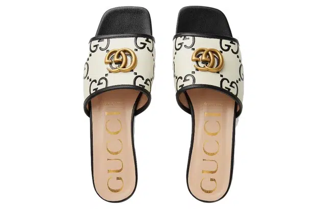 Gucci Slide Sandals Black White