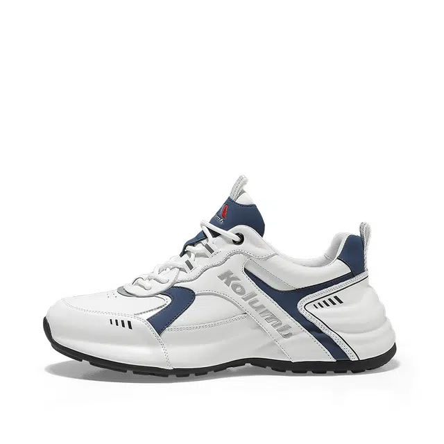 哥仑步 休闲舒适透气 防滑耐磨 低帮 生活休闲鞋 男款 白蓝