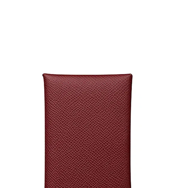 HERMES Calvi Logo Epsom 55 RougeH