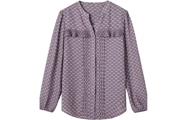 【dme】 元素图案满印单排扣长袖衬衫 女款 蔷薇紫