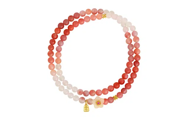 凤凰涅磐 新中式国风渐变首饰古风气质高级感手饰 绯红玛瑙 银镀金 手串 女款 礼物 礼盒