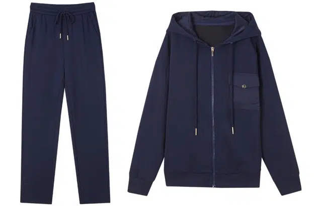 【dme】 连帽卫衣外套中腰卫裤休闲运动套装 女款 藏青