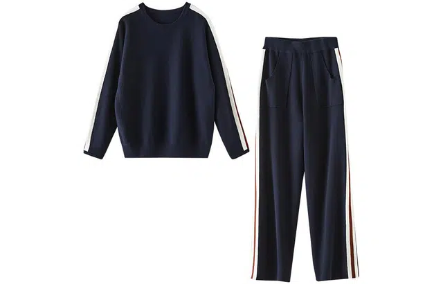 【dme】 羊毛针织套装女休闲运动套装 女款 藏青