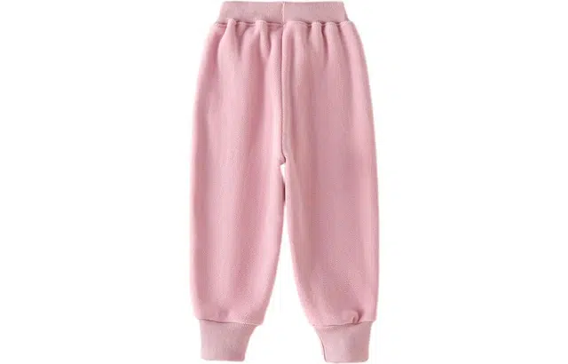 十月妈咪 秋冬 加厚保暖休闲裤一体绒防风裤子纯色厚款棉裤 儿童款