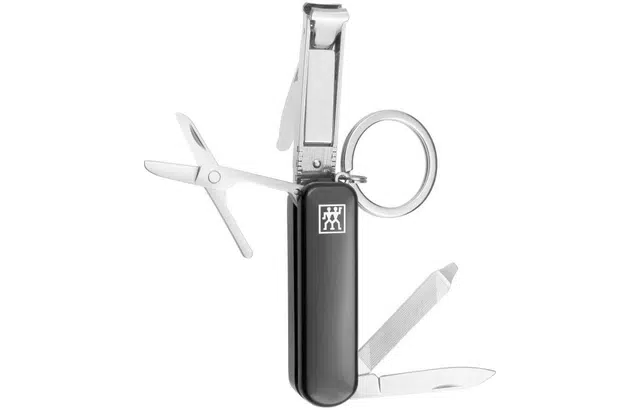 双立人 指甲剪刀 指甲钳不锈钢折叠 多功能钥匙扣军刀 剪刀 黑色