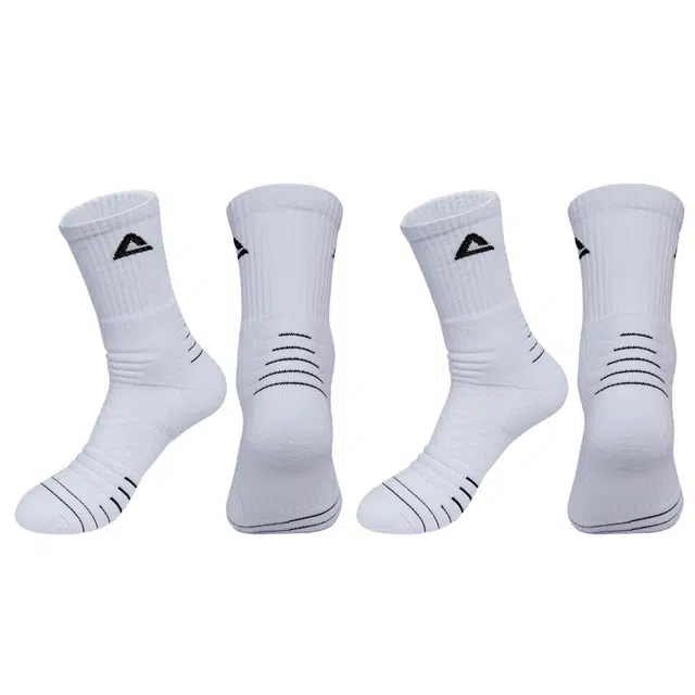 匹克 运动跑步训练实战透气防滑毛巾底高筒长袜篮球袜 男女同款 多色