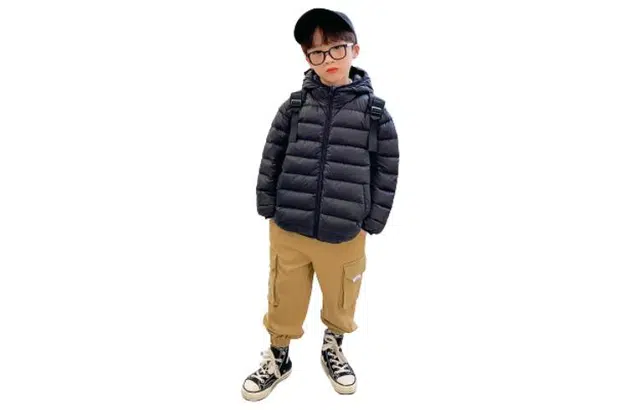 左西 短款连帽拉链羽绒服 儿童款