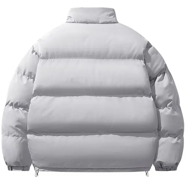 蜡笔小新 纯色卡通动漫小标加厚保暖立领宽松面包棉服外套 男女同款