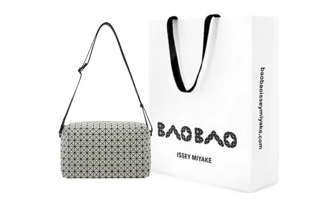 Issey Miyake Saddle Box Bag Light Grey