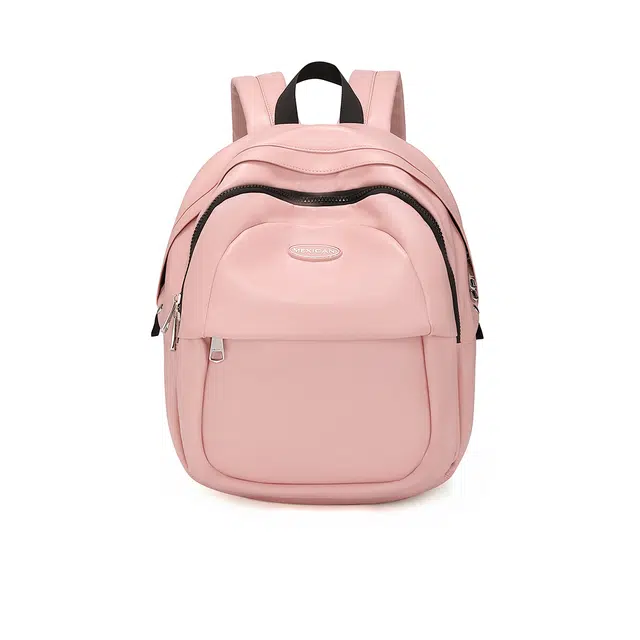 稻草人 大容量运动 聚氨酯革 双肩包 常规 女款 黑色/粉色/米白