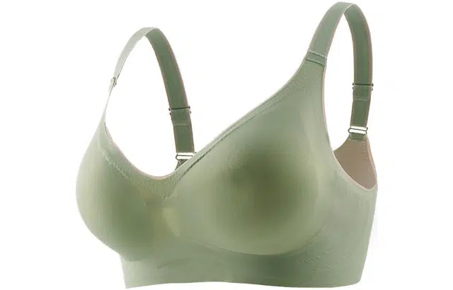 浪莎 无痕乳胶小胸聚拢收副乳无钢圈防下垂上托调整型美背文胸 绿色