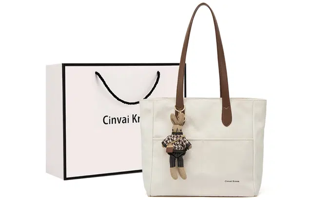 辛瓦伊·克洛斯 休闲通勤大容量 织物 托特包单肩包 大号 女款 米白