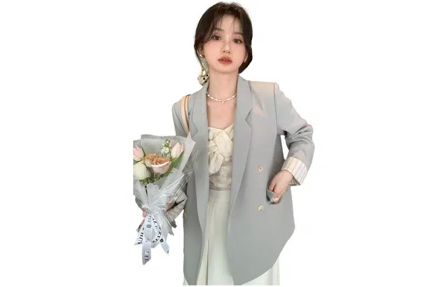 花栗鼠小姐 条纹袖口小个子西装 女款