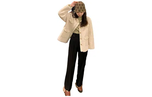 花栗鼠小姐 休闲高腰纯色西装裤 女款