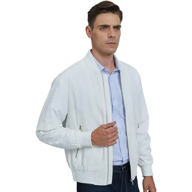 爱登堡 薄款棒球领短版夹克 男款