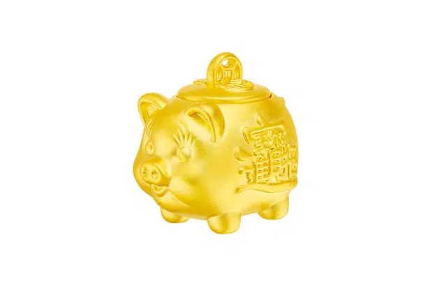老福黄金 金钱猪 收藏投资摆件本命年招财金钱猪黄金摆件 足金 投资金 摆件 男女同款情侣款