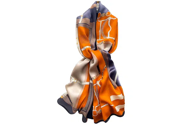 母亲节 优幽兰 时尚百搭气质优雅小众高级感真丝长条四级通用配职业装 丝巾纱巾披肩 女款