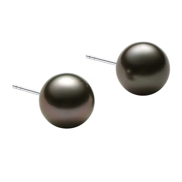 周大生 深海之灵 溪地海水黑珍珠简约耳饰 海水珍珠 珍珠耳钉 女款