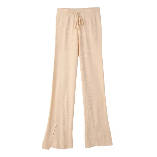 花栗鼠小姐 开叉阔腿裤高腰垂感束脚休闲裤 女款