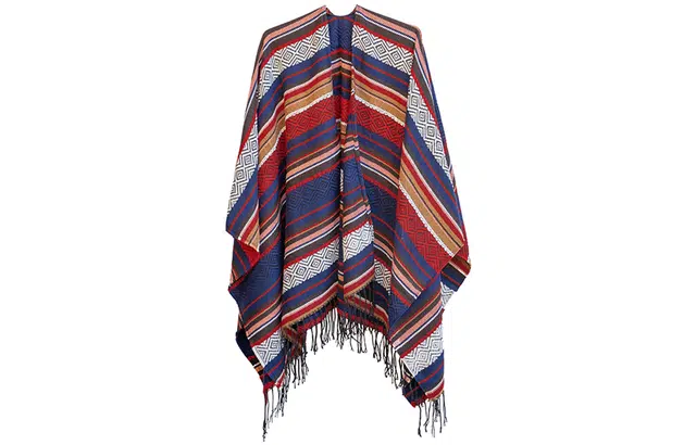 优幽兰 设计感撞色 旅行拍照打卡民族风防风防寒高级感 两用实用 披肩 女款 礼盒装