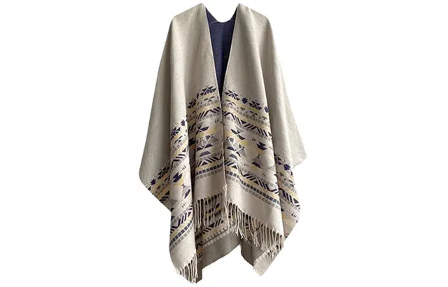 优幽兰 秋冬季女学生百搭时尚民族风旅行拍照空调房办公室保暖两用圣诞闺蜜同款大牌礼盒装 披肩围巾披风 女款