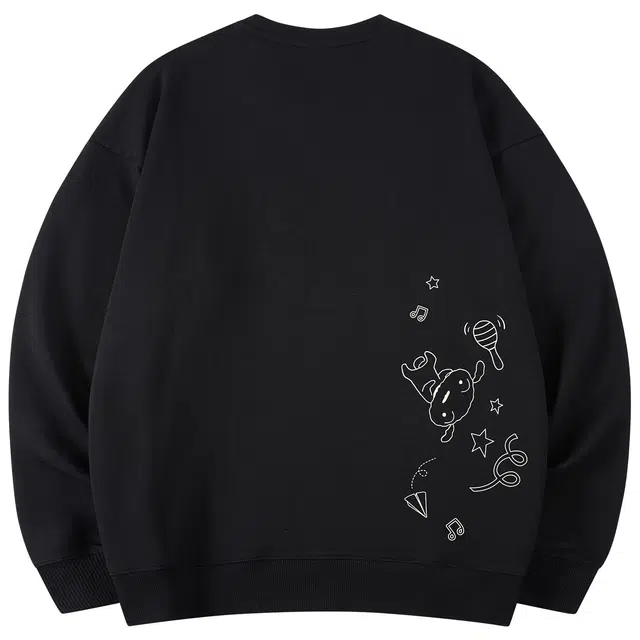 蜡笔小新 卡通派对小新印花休闲宽松套头圆领卫衣 男女同款