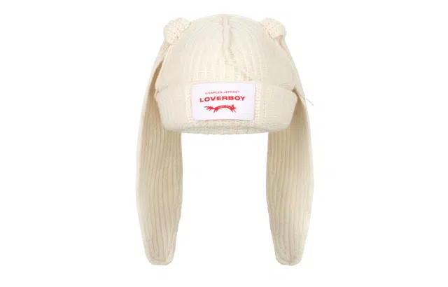 CHARLES JEFFREY Rabbit Knit Beanie White