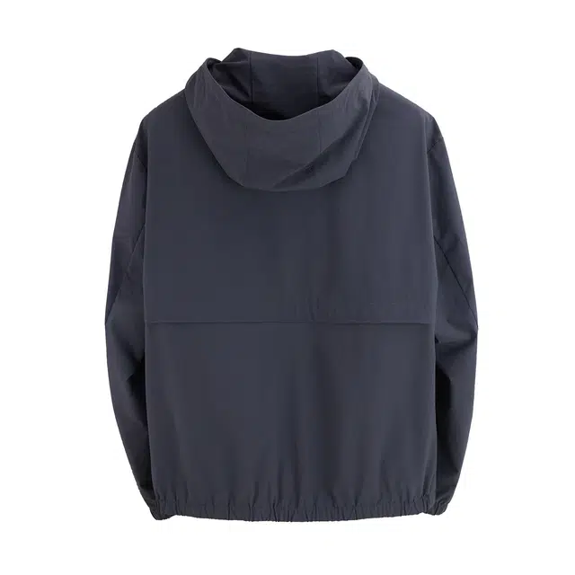 圣赫 纯色防泼水防风连帽夹克外套 男款 灰蓝色
