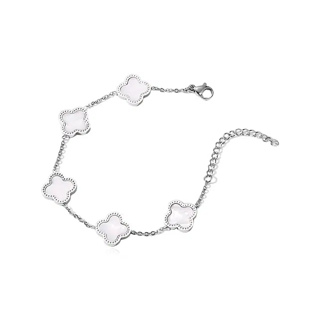 饰伴 幸运系列  四叶草 高级感轻奢小众 可调节 钛钢 手链 女款