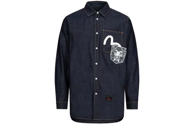 EVISU Daicock Print Relax Fit Denim Shirt