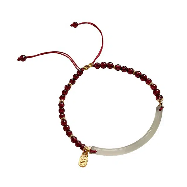 希遇 紫牙乌石榴石 新中式小众高级感吉祥编织手绳 玛瑙 手链 女款