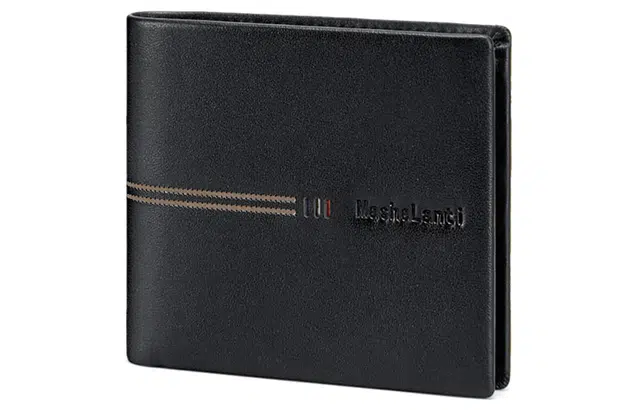 马莎兰缇 大容量商务出行多卡位潮流时尚小众 头层牛皮 短款长款零钱包卡包手拿钱包 男款 黑色