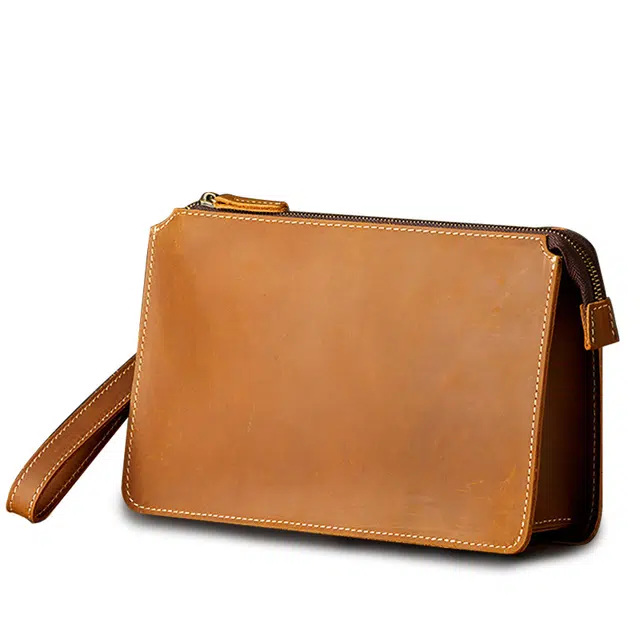 Simple&nature Handcrafted Leather Clutch Brown