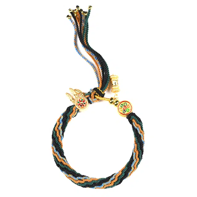 喃呢 国风藏式轮回手绳五彩绳 新中式国潮 棉 手链 男女同款情侣款 礼物礼盒
