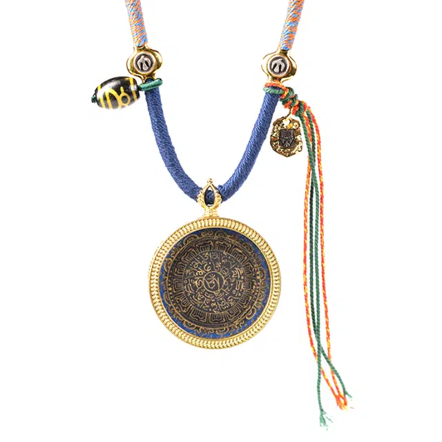 喃呢 招财转运藏式热贡手绘六字真言唐卡新中式国风国潮吊坠 手工编制 项链 男女同款情侣款