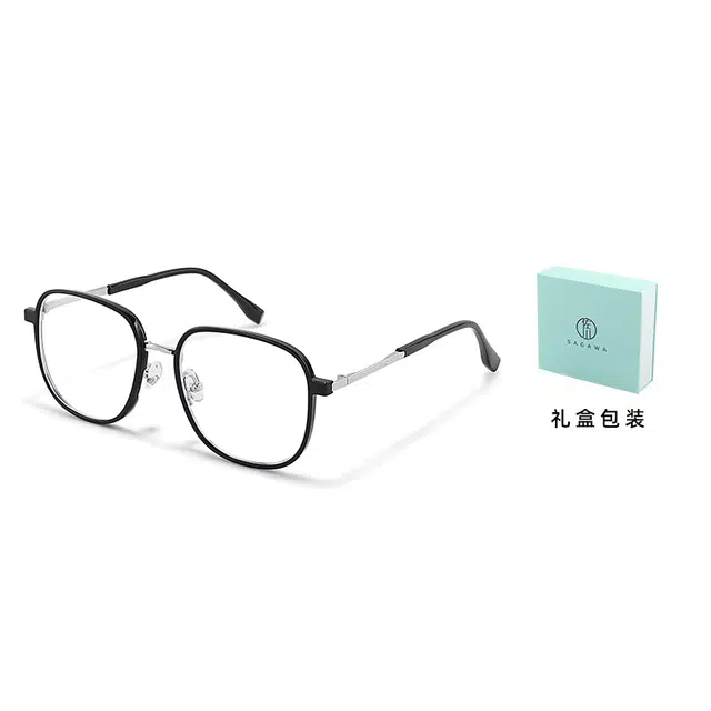 【联系客服可配度数】 佐川 一镜多用防蓝光眼镜 素颜神器平光大框磁吸眼镜 显瘦方框眼镜架潮 光学镜架 男女同款情侣款 礼盒装