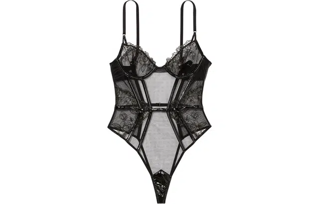 Victoria's Secret Lace Bodysuit Black